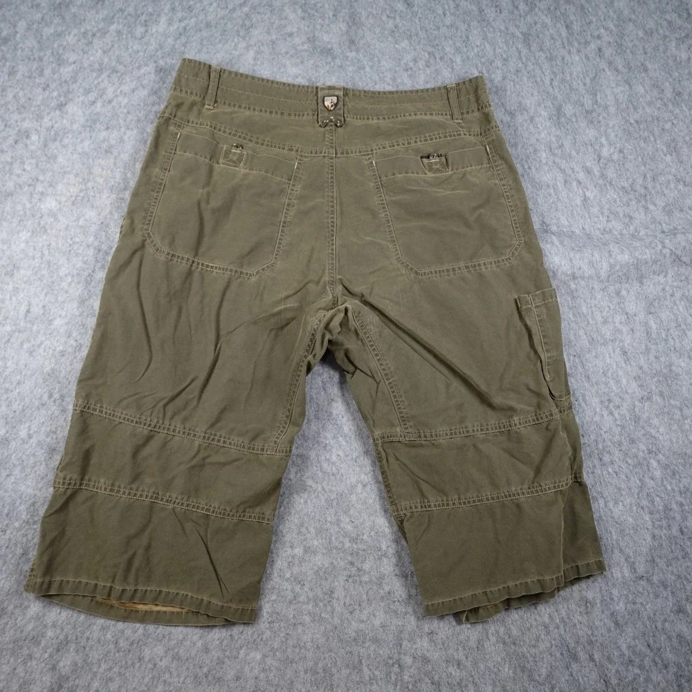 Kuhl Shorts Mens 34 Green KuhlDry Cargo Hiking Outdoor Utility Lightweight Trail